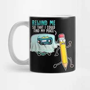 Retro Music Rewind Cassette Ghost Funny Halloween Mug